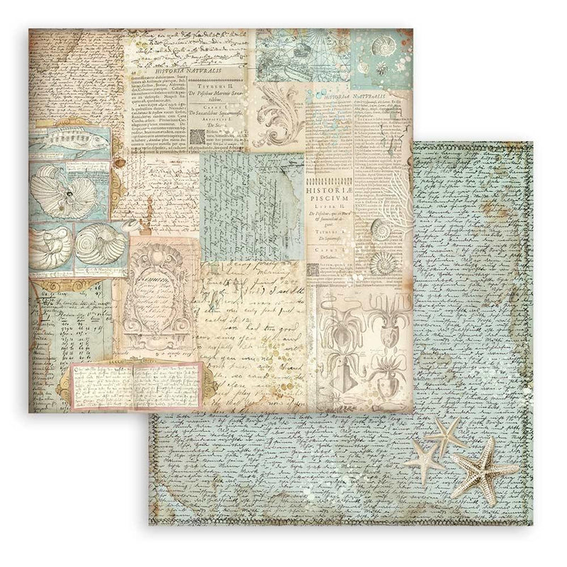 Stamperia Backgrounds Double-Sided Paper Pad 8"x 8" 10/Pkg - Songs of the Sea