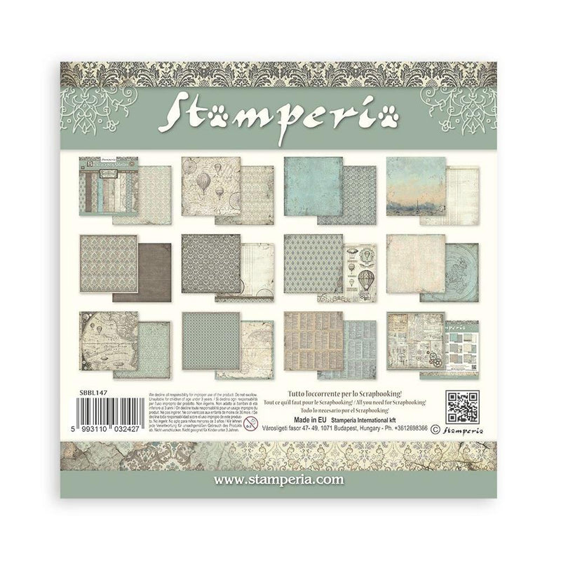 Stamperia Backgrounds Double-Sided Paper Pad 12"x 12" 10/Pkg - Voyages Fantastiques