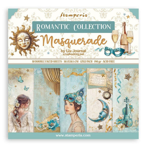 Stamperia Double-Sided Paper Pad 12"x 12" 10/Pkg - Masquerade