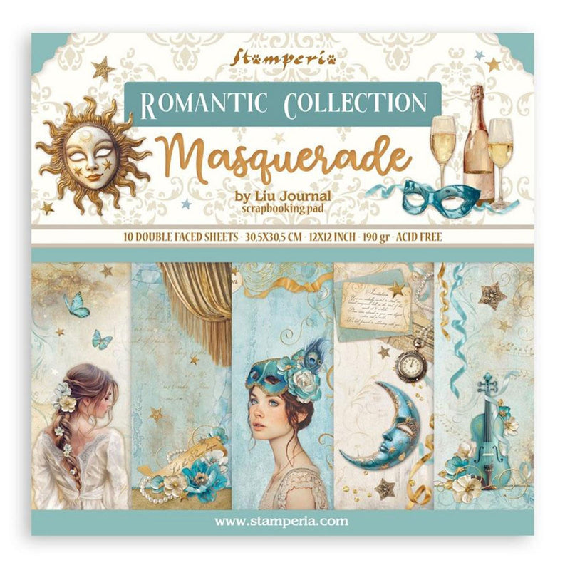 Stamperia Double-Sided Paper Pad 12"x 12" 10/Pkg - Masquerade