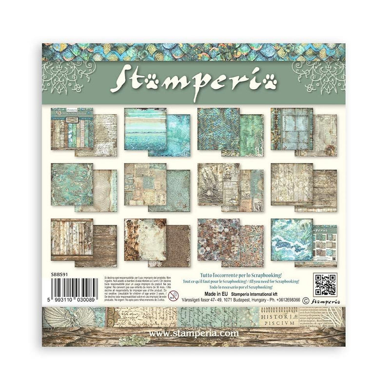 Stamperia Backgrounds Double-Sided Paper Pad 8"x 8" 10/Pkg - Songs of the Sea