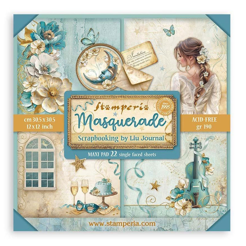 Stamperia Single-Sided Paper Pad 12"x 12" 22/Pkg - Masquerade