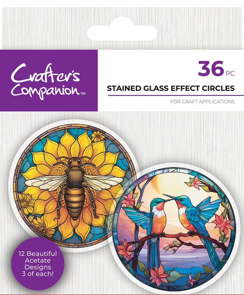 Crafter's Companion Printed Acetate Stained Glass Effect Circles