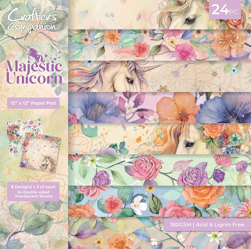 Crafter's Companion Paper Pad 12"X12" Majestic Unicorn