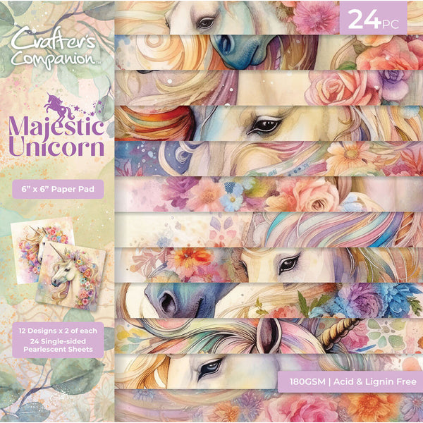 Crafter's Companion Paper Pad 6"X6" Majestic Unicorn