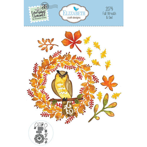 Elizabeth Craft Metal Die Fall Wreath & Owl*