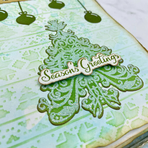 Elizabeth Craft Stamp And Die Set Christmas Phrases