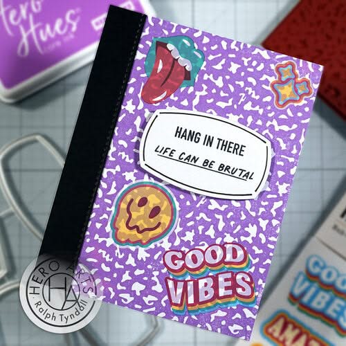Hero Arts Cling Stamp 6"X6" HA + RT Composition Notebook Pattern Bol*