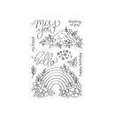 Hero Arts Clear Stamps 4"X6" Floral Rainbow And Clouds