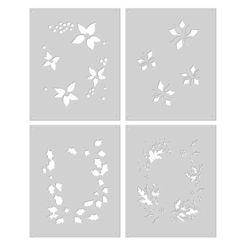 Hero Arts Stencil 5.25"X6.50" Colour Layering Poinsettia Window*