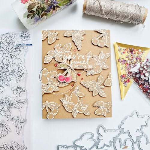 Pinkfresh Studio Clear Stamp Set 4"X12" Fruitalicious*