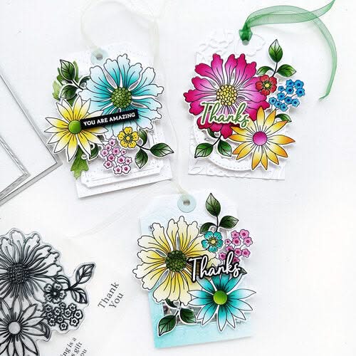 Pinkfresh Studio Stencils 4.25"X5.25" 6/Pkg Thanks For Being There*