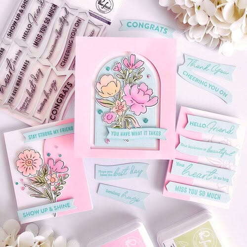 Pinkfresh Studio Stencils 4.25"x5.5" 6/Pkg Lovely Blooms*