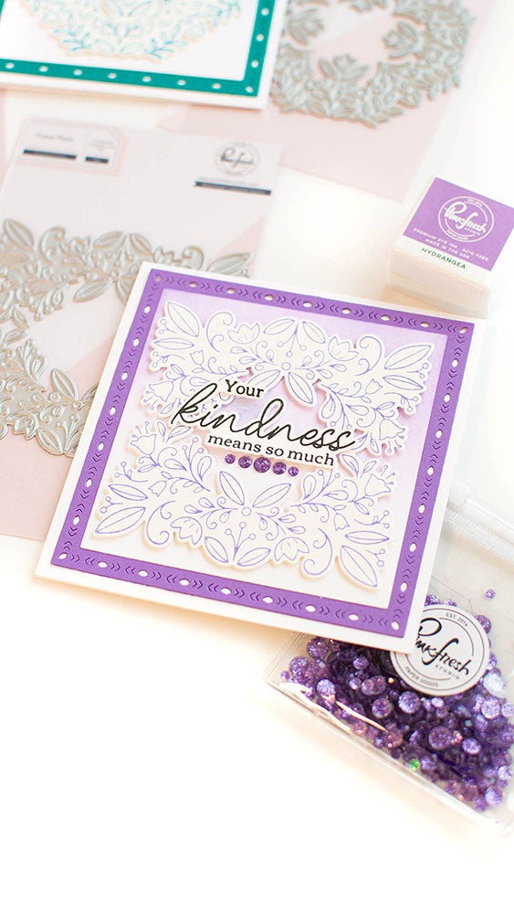 Pinkfresh Studio Press Plate Floral Square Frame*