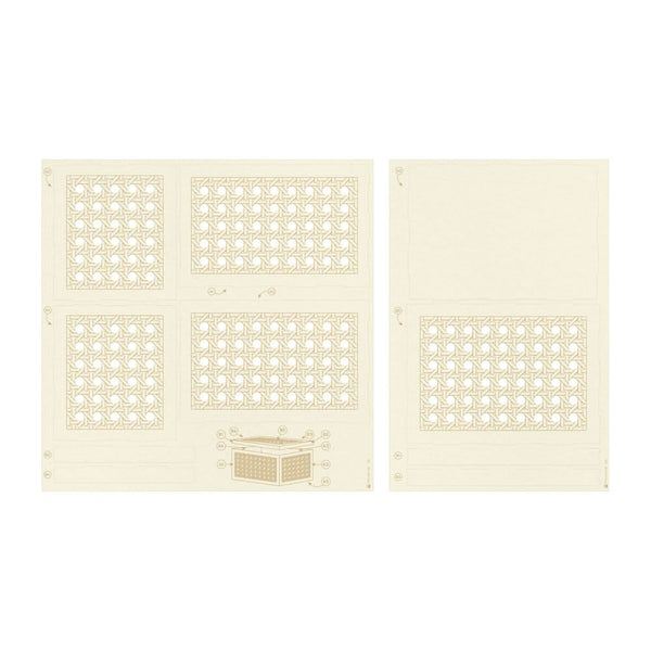 P13 Flowerish Light Chipboard Shaker Base 6"X8" Rattan Box*