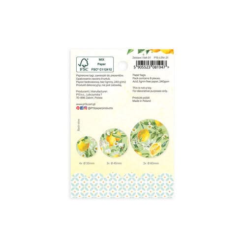 P13 Fresh Lemonade Double-Sided Cardstock Tags 9 pack
