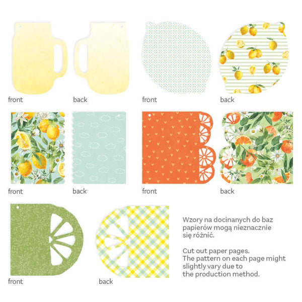 P13 Light Chipboard Album Base With Papers 6"X6" Mix and Match, P13 Fresh Lemonade*
