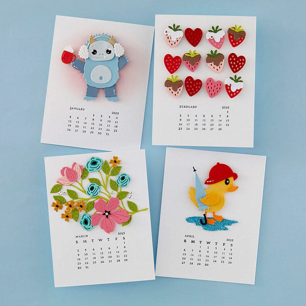 Spellbinders Press Plates From Florals Through The Year 2025 DIY Calendar*