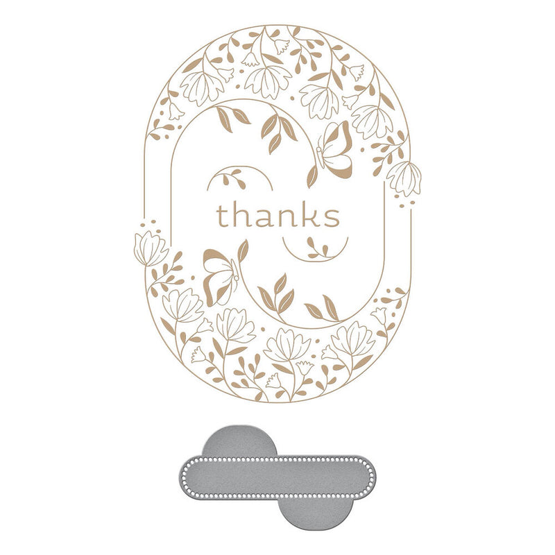 Spellbinders Glimmer Hot Foil Plate & Die From Stylish Ovals Stylish Oval Thanks*