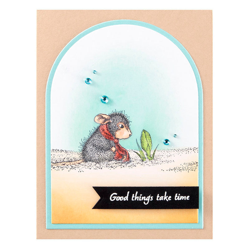 House Mouse Cling Rubber Stamp Wishing For Spring, Sweet Moments