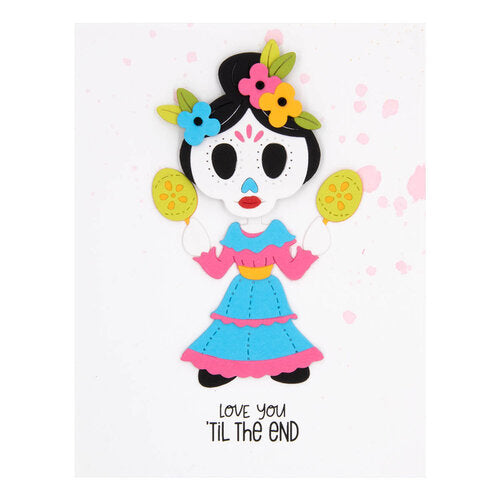 Spellbinders Etched Dies Dancin' Day Of The Dead Girl*