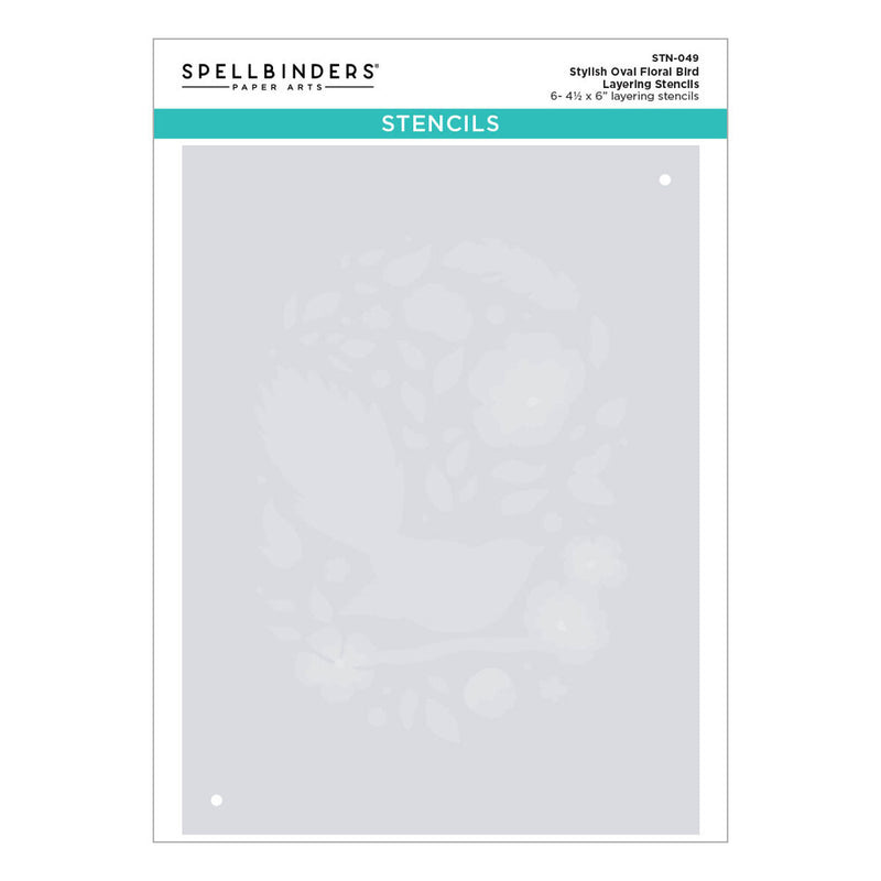 Spellbinders Stencil From The Stylish Ovals Stylish Oval Floral Bird Layering*