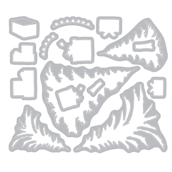 Sizzix Clear Stamps Set By 49 and Market 17/Pkg w/15 Framelits - Trees and Trinkets