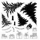 Sizzix Clear Stamps Set By 49 and Market 17/Pkg w/15 Framelits - Trees and Trinkets