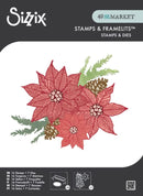 Sizzix Clear Stamps Set By 49 and Market 16/Pkg w/7 Framelits - Poinsettia Trio