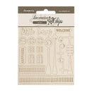 Stamperia Decorative Chips 5.5"x 5.5" - Silent Sea - Little Town