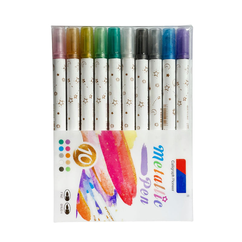 Little Tipsy Shimmering Metallic Glitter Marker Pens 10 Pack