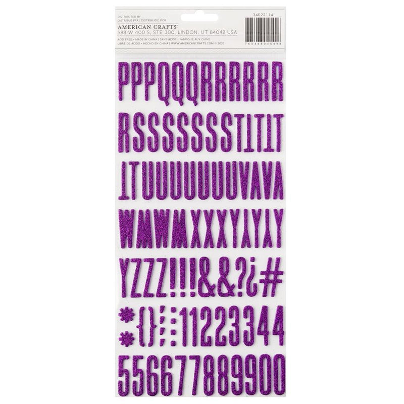 Shimelle Main Character Energy Thickers Stickers 188/Pkg - Alpha Purple Glitter