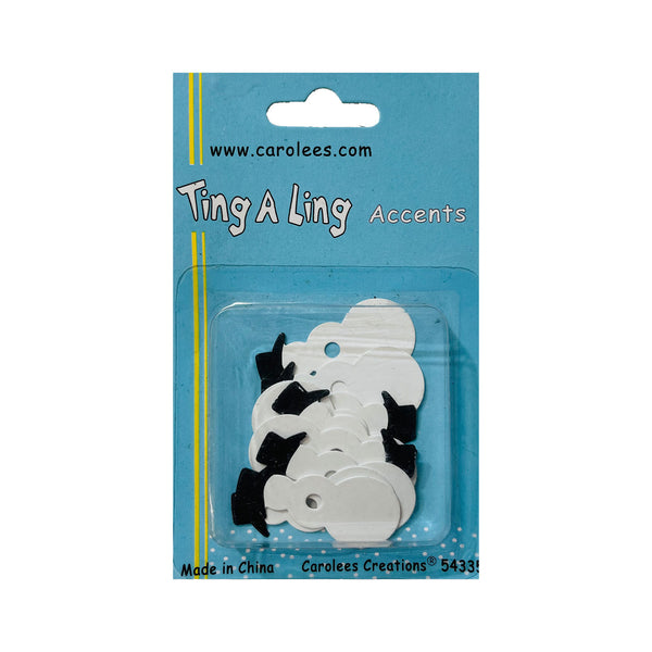 Carolee's Creations Ting A Ling Accents - Metal Eyelet Accents - Snowman w/ Black Hat 12pcs