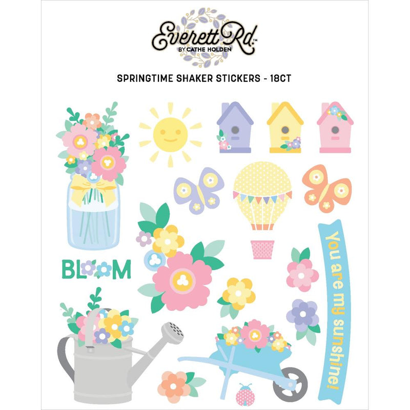 Everett Rd. Springtime Shaker Stickers 18/Pkg