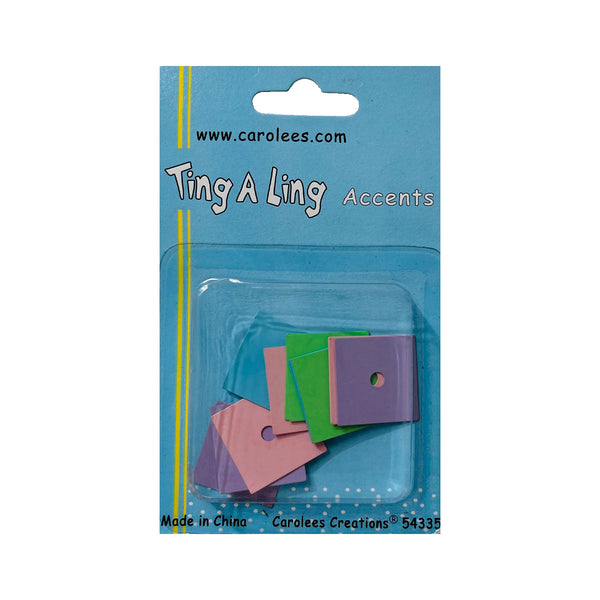 Carolee's Creations Ting A Ling Accents - Metal Accents - Pastel Square Multi Pack 12pcs