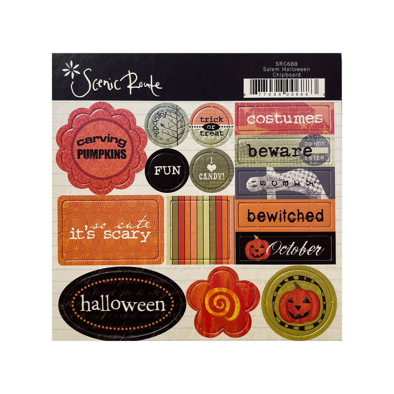 Scenic Route Chipboard Pieces - Salem Halloween*