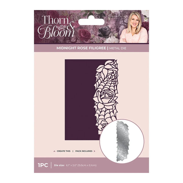 Sara Signature Thorn & Bloom Metal Die Edge‚Äö√Ñ√¥able - Midnight Rose Filigree