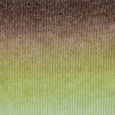 Textured fabric with a gradient of brown to green colors.