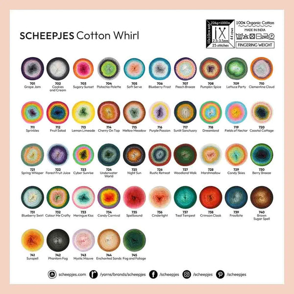Scheepjes Cotton Whirl Yarn - Blueberry Swirl