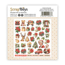 Packaging of Scrap Boys paper die cut elements with Christmas-themed illustrations on a white background.