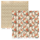 Two sheets of paper with floral and geometric patterns, one from ScrapBoys.