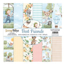 Scrapbooking paper pack with animal-themed designs and 'ScrapBoys' branding.