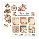 Scrapbooking paper pack with 'Lady in Japan' theme featuring floral designs and a geisha figure.