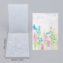 Transparent embossing folder with floral and butterfly design on a gray background