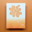 Card with a floral design on a gradient background