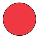 Red circle with a black outline on a white background
