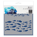 Simon Hurley create. Stencil 6"X6" Fish Frenzy