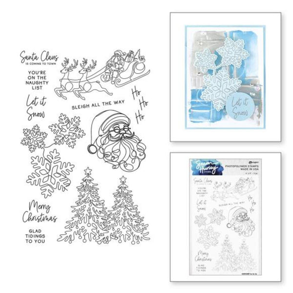Simon Hurley Create. Photopolymer Stamp 6"x 9" - Ho Ho Ho