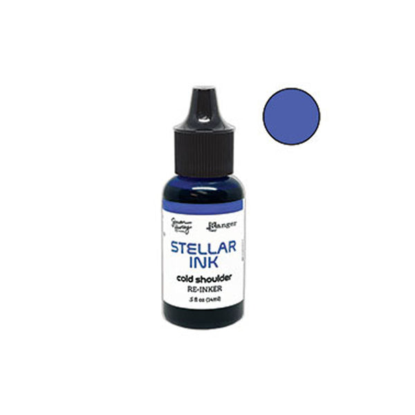 Bottle of Stellar Ink with a blue cap on a white background