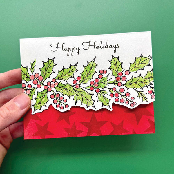 Simon Hurley create. Cling Mount Stamp - Christmas Borders